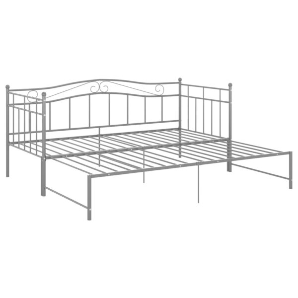 Estrutura sofá-cama de puxar 90x200 cm metal cinzento - Image 4