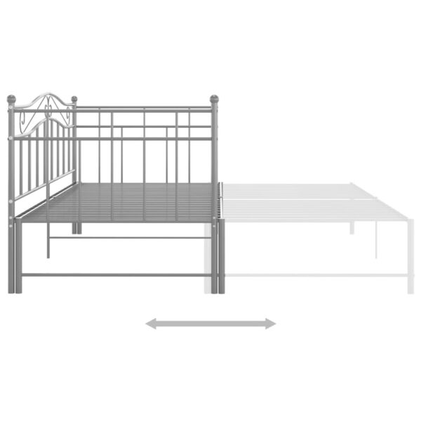 Estrutura sofá-cama de puxar 90x200 cm metal cinzento - Image 5