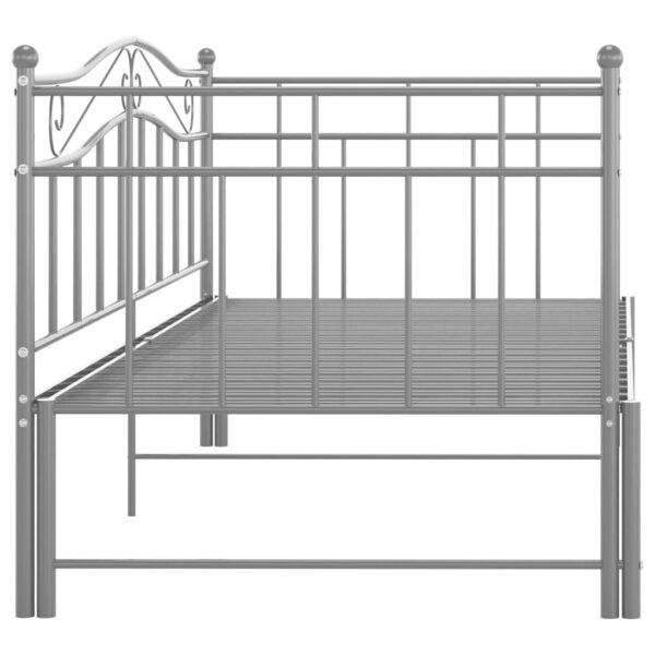 Estrutura sofá-cama de puxar 90x200 cm metal cinzento - Image 7