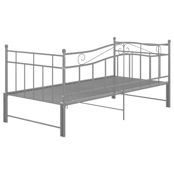 Estrutura sofá-cama de puxar 90x200 cm metal cinzento - Image 8