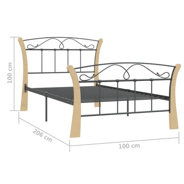 Estrutura de cama 100x200 cm metal preto - Image 6