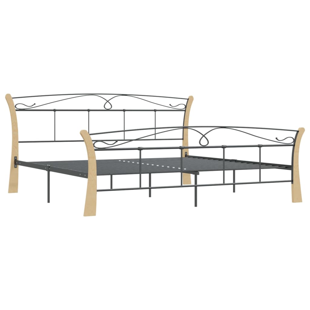 Estrutura de cama 200x200 cm metal preto - Image 2