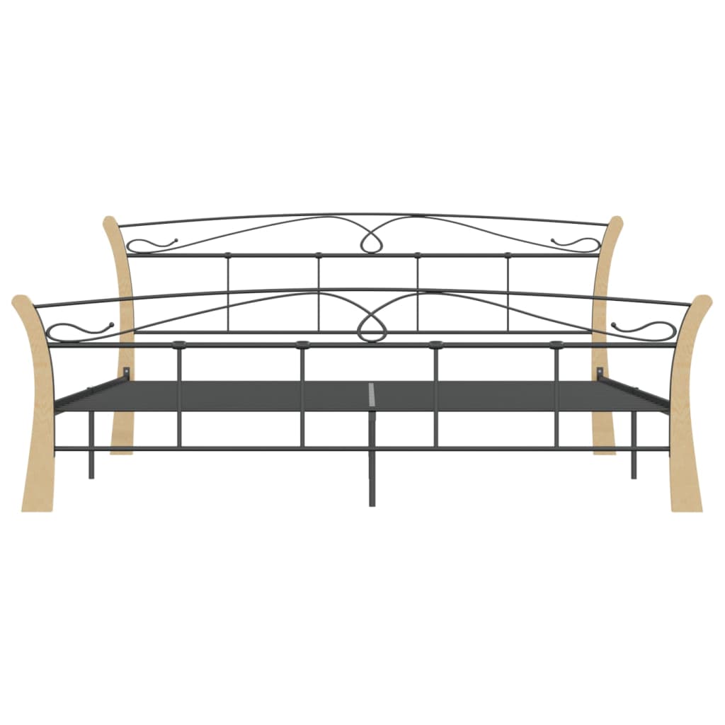 Estrutura de cama 200x200 cm metal preto - Image 3