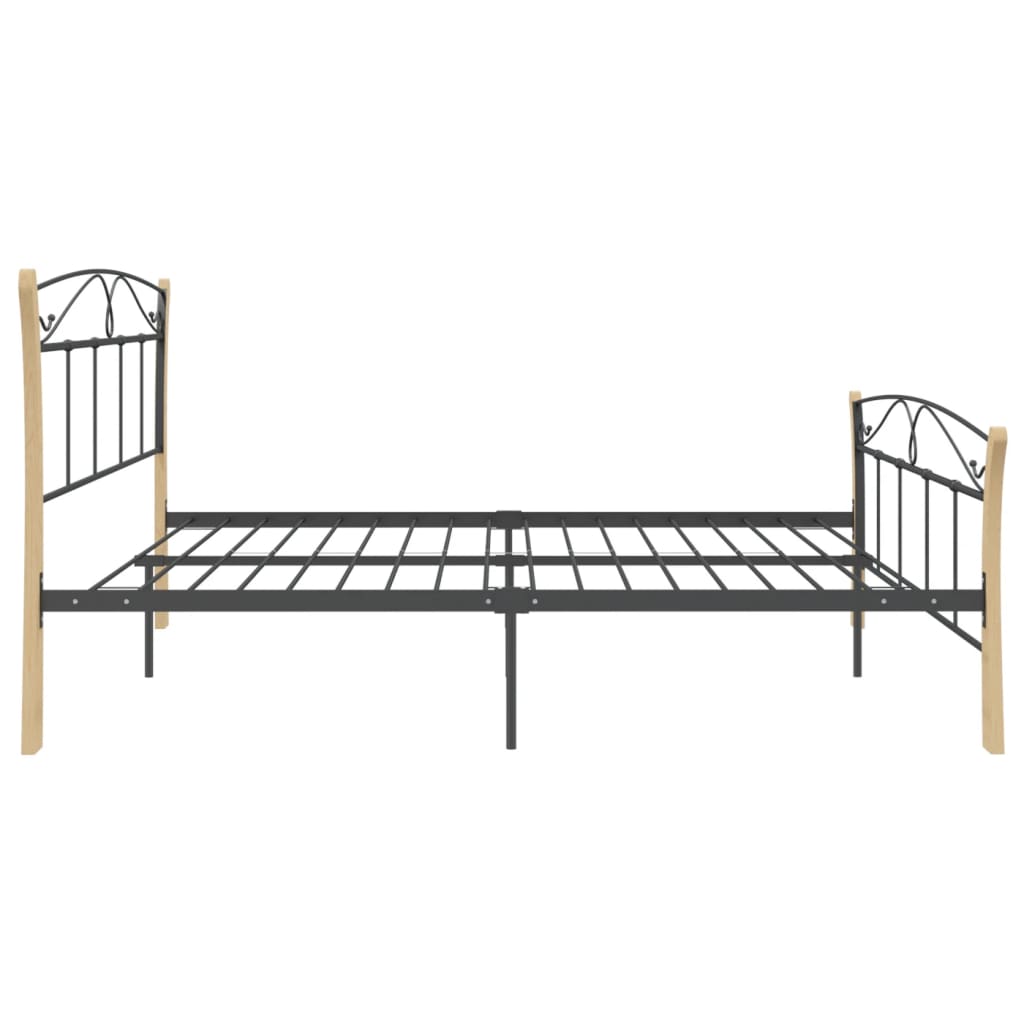 Estrutura de cama 200x200 cm metal preto - Image 4