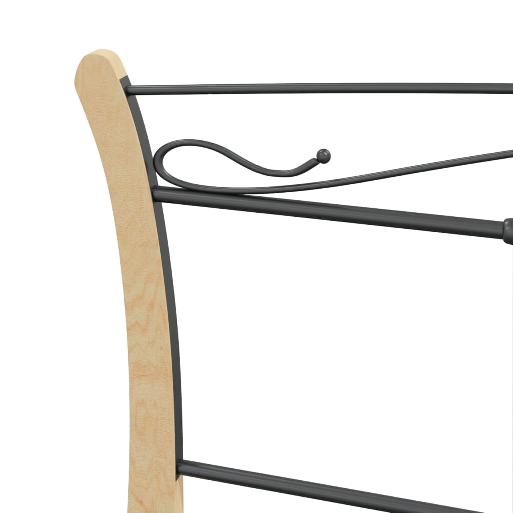 Estrutura de cama 200x200 cm metal preto - Image 5