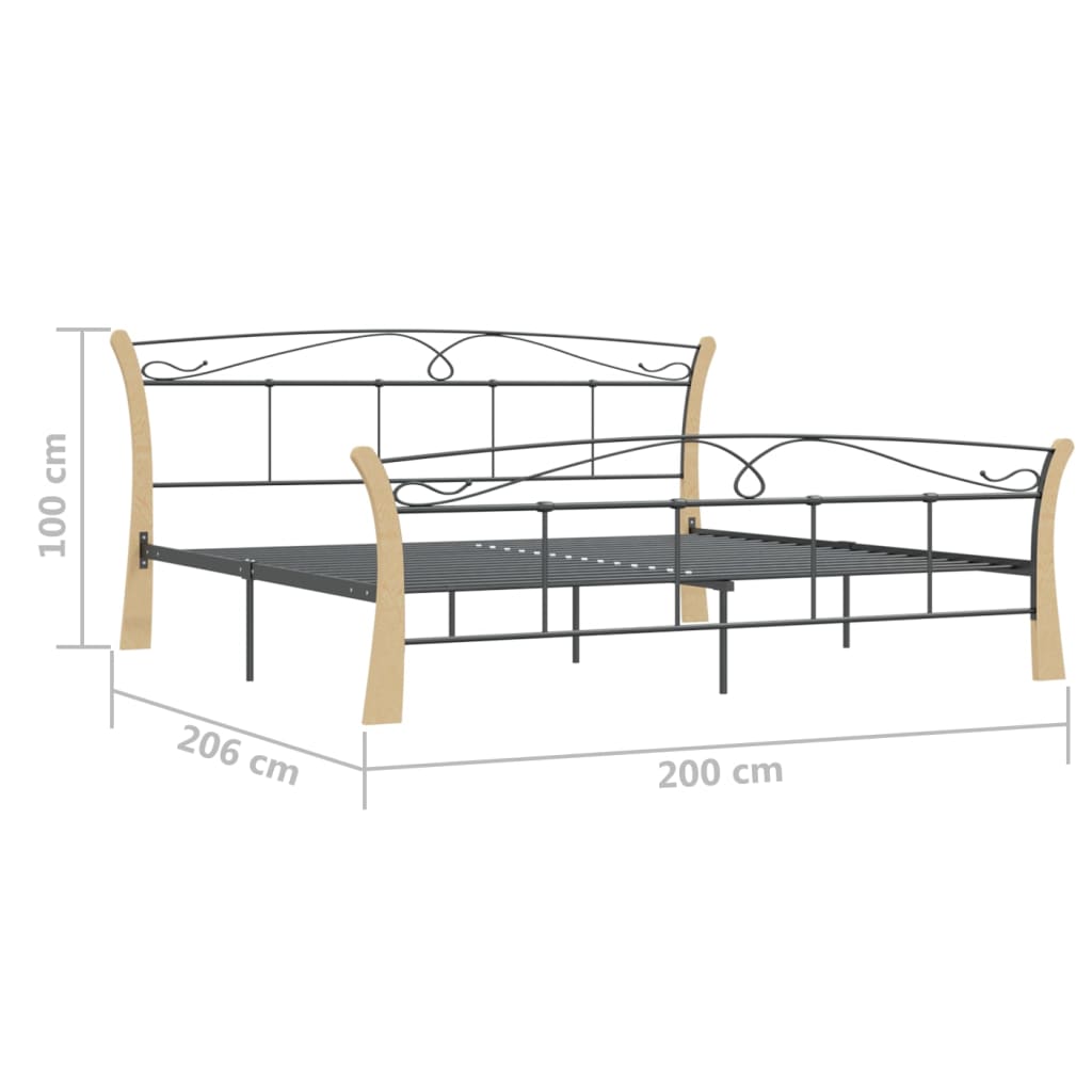 Estrutura de cama 200x200 cm metal preto - Image 6