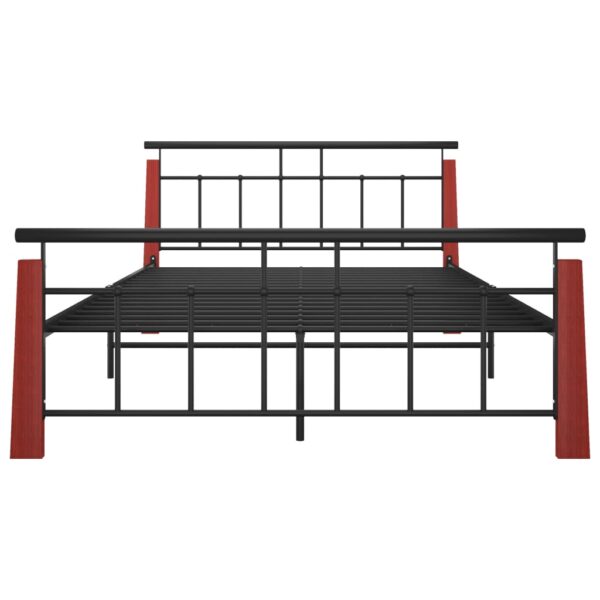 Estrutura de cama 140x200 cm metal/madeira de carvalho maciça - Image 3