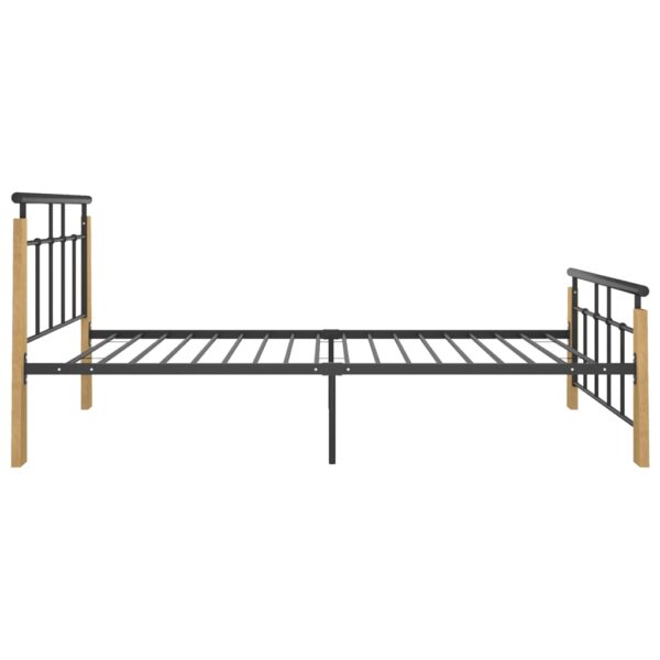 Estrutura de cama 100x200 cm metal/madeira de carvalho maciça - Image 4