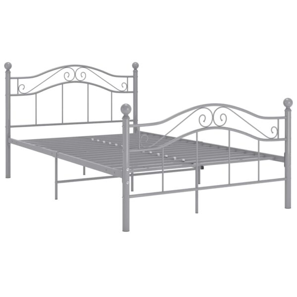 Estrutura de cama 120x200 cm metal cinzento - Image 2