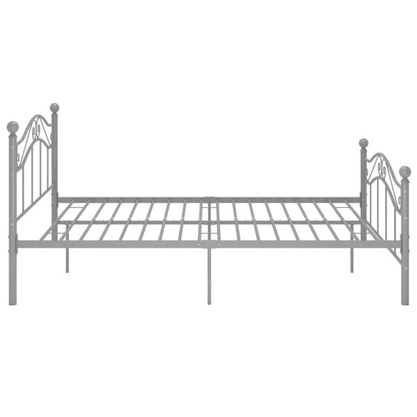 Estrutura de cama 120x200 cm metal cinzento - Image 4