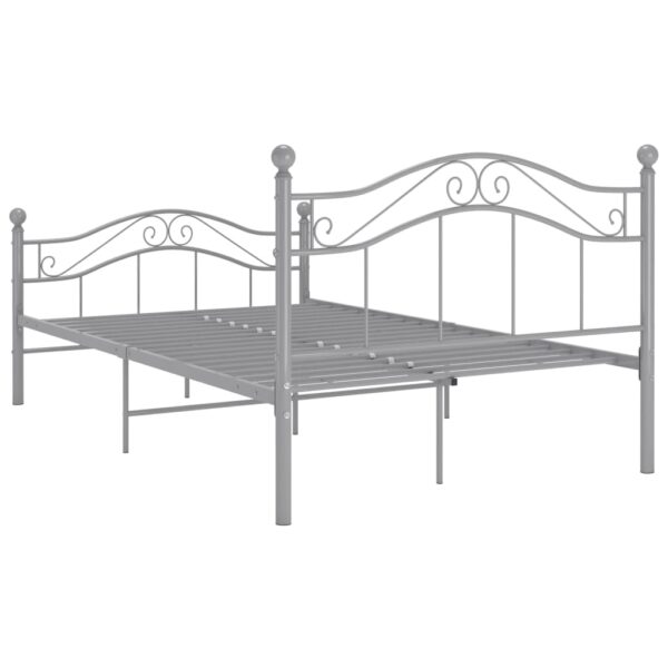 Estrutura de cama 120x200 cm metal cinzento - Image 5