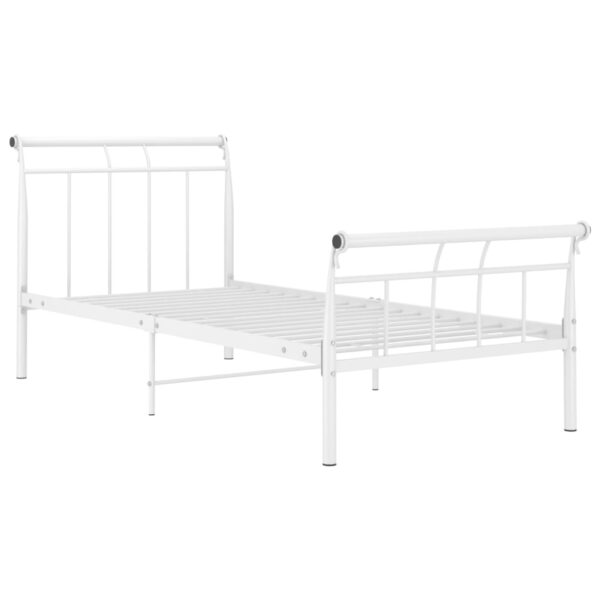 Estrutura de cama metal 90x200 cm branco - Image 2