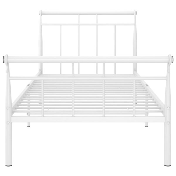 Estrutura de cama metal 90x200 cm branco - Image 4