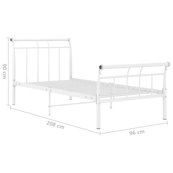 Estrutura de cama metal 90x200 cm branco - Image 6