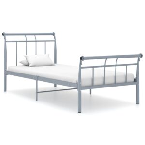 Estrutura de cama 90x200 cm metal cinzento