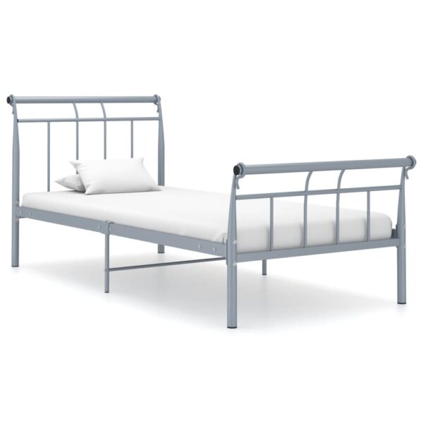 Estrutura de cama 100x200 cm metal cinzento