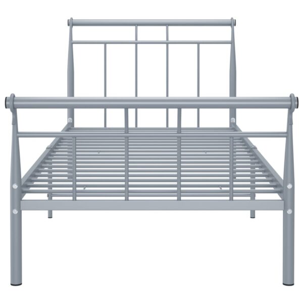 Estrutura de cama 100x200 cm metal cinzento - Image 4