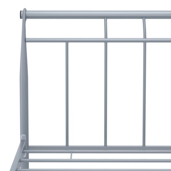 Estrutura de cama 100x200 cm metal cinzento - Image 5
