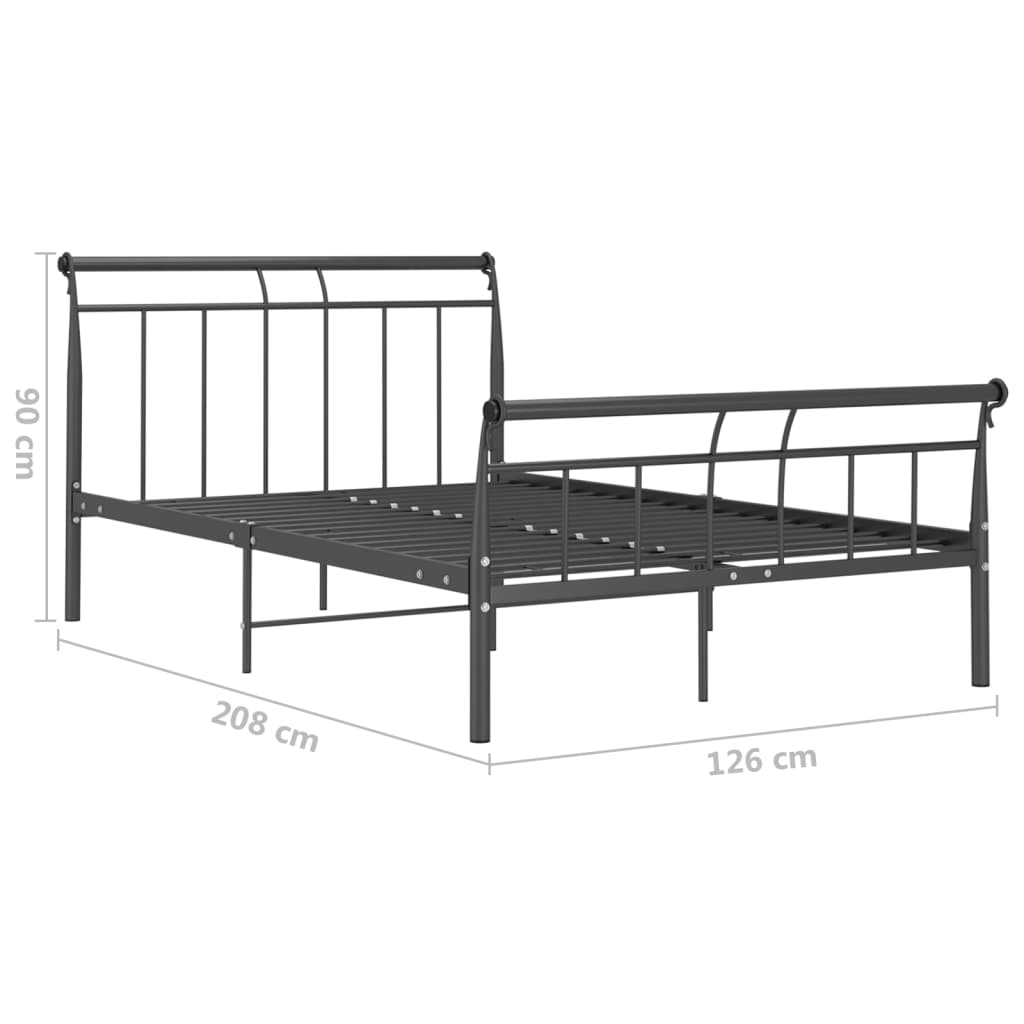 Estrutura de cama 120x200 cm metal preto - Image 6