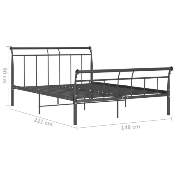 Estrutura de cama 140x200 cm metal preto - Image 6