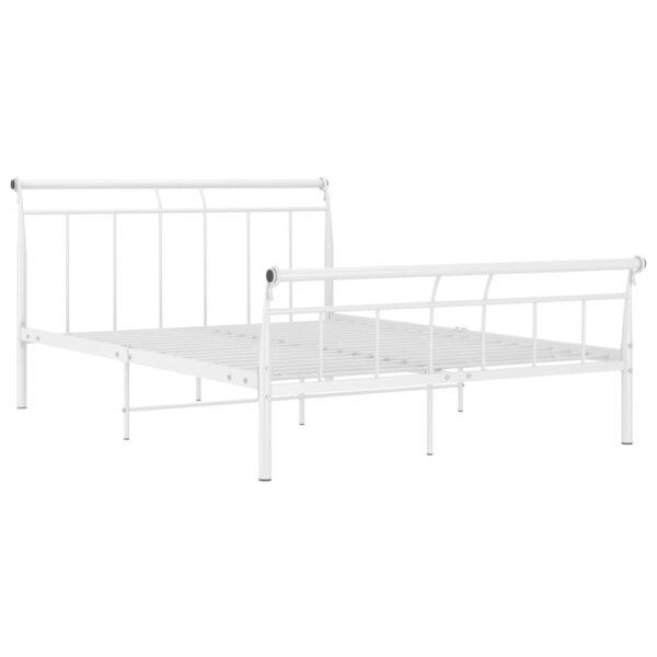 Estrutura de cama em metal 140x200 cm branco - Image 2