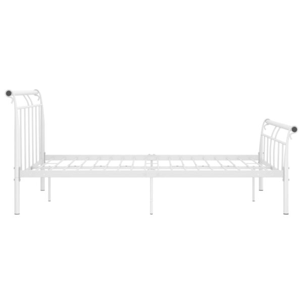 Estrutura de cama em metal 140x200 cm branco - Image 3