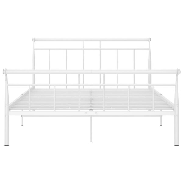 Estrutura de cama em metal 140x200 cm branco - Image 4