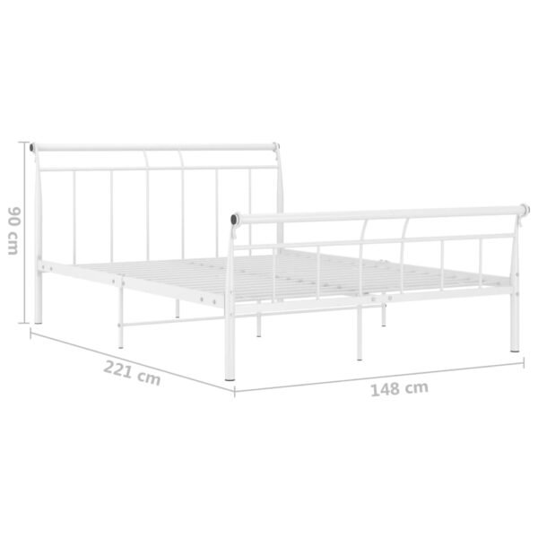 Estrutura de cama em metal 140x200 cm branco - Image 6