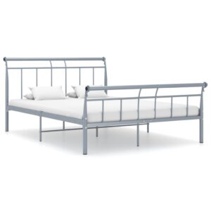 Estrutura de cama metal 140x200 cm cinzento