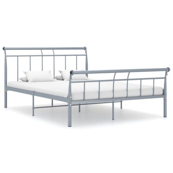 Estrutura de cama metal 140x200 cm cinzento