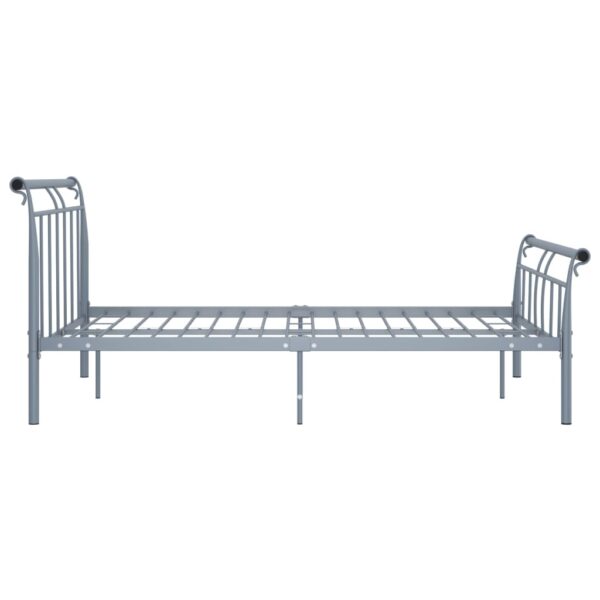 Estrutura de cama metal 140x200 cm cinzento - Image 3