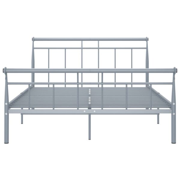 Estrutura de cama metal 140x200 cm cinzento - Image 4