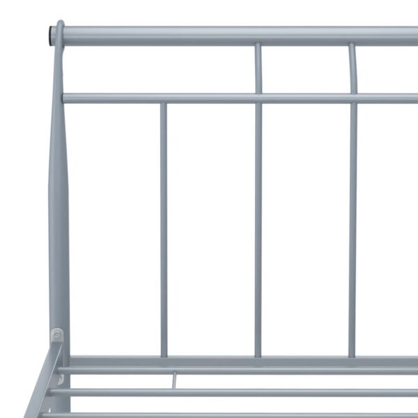Estrutura de cama metal 140x200 cm cinzento - Image 5