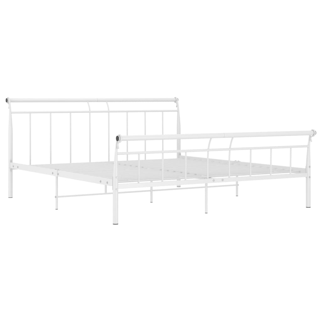 Estrutura de cama 180x200 cm metal branco - Image 2