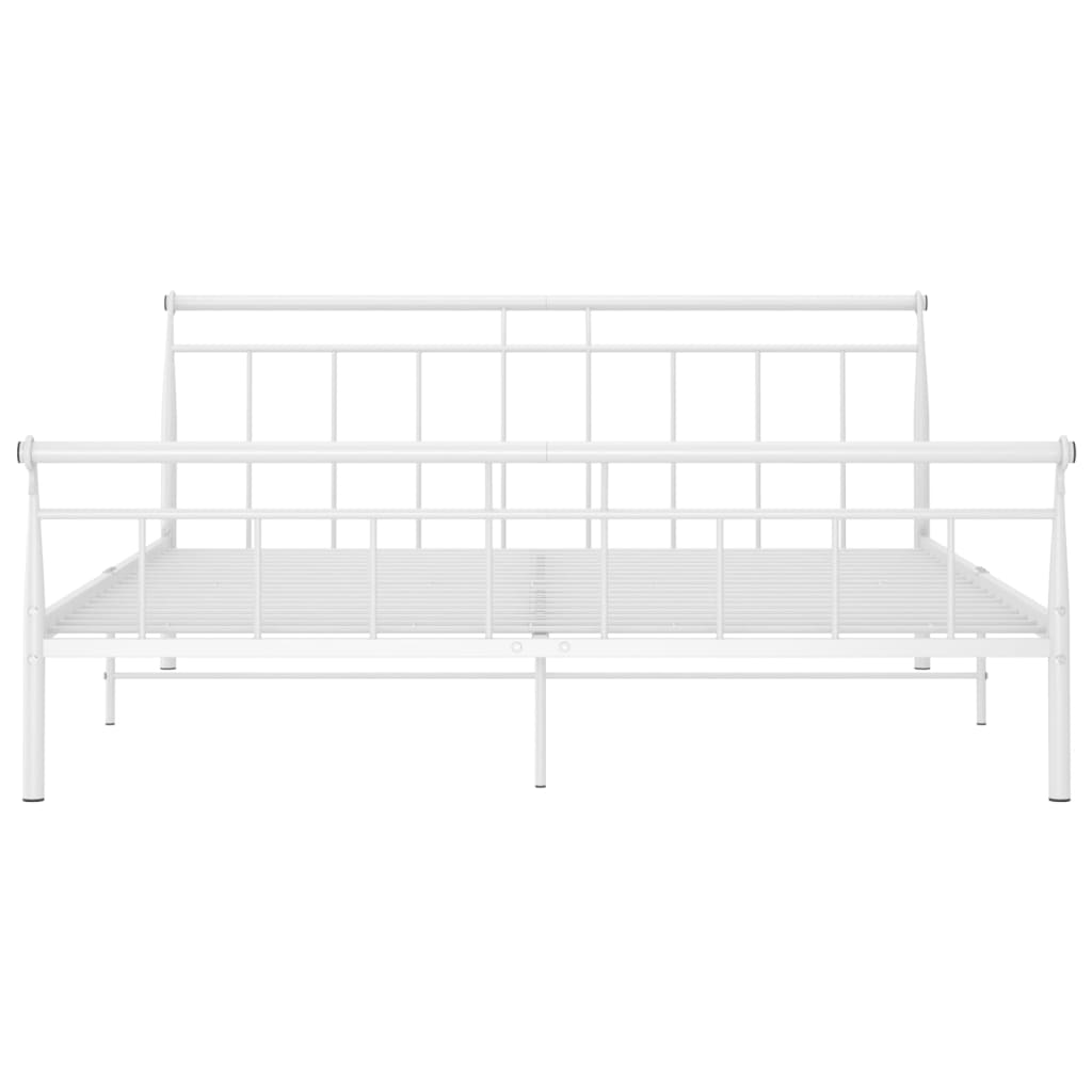Estrutura de cama 180x200 cm metal branco - Image 4