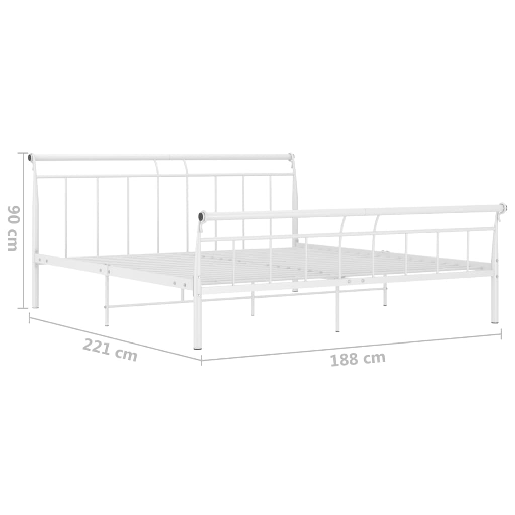 Estrutura de cama 180x200 cm metal branco - Image 6