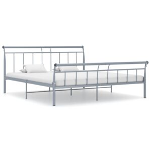 Estrutura de cama 180x200 cm metal cinzento