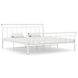 Estrutura de cama 200x200 cm metal branco