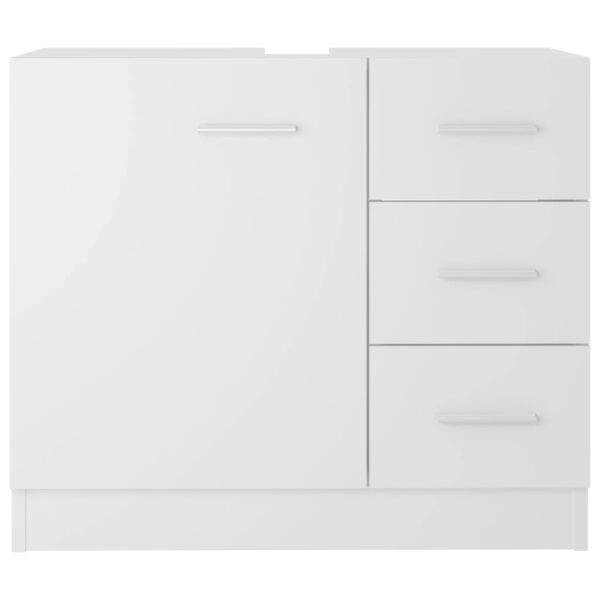 Armário de lavatório 63x30x54 cm derivados de madeira branco - Image 4
