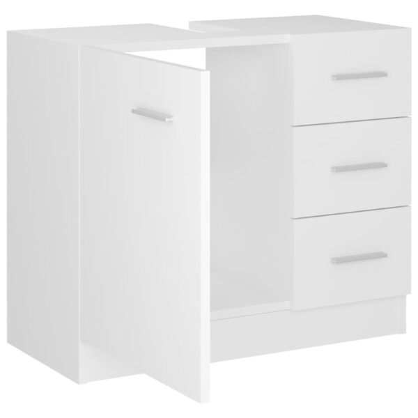 Armário de lavatório 63x30x54 cm derivados de madeira branco - Image 6