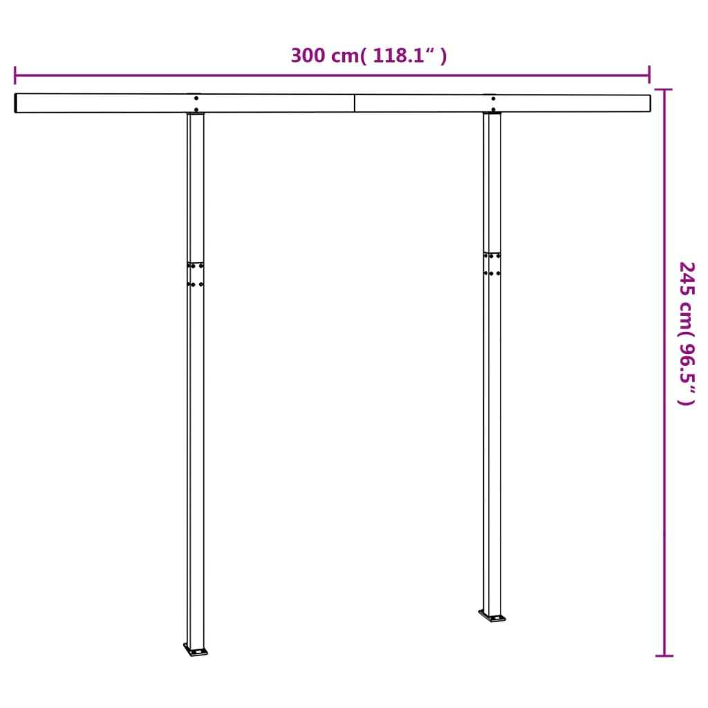 Conjunto de postes para toldo 300x245 cm ferro - Image 6