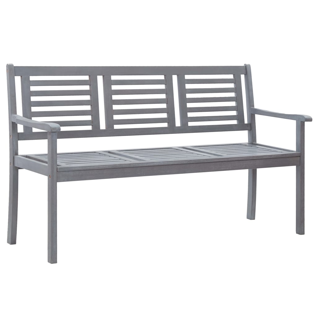 Banco de jardim 3 lugares c/ almofadão 150 cm eucalipto cinza - Image 2