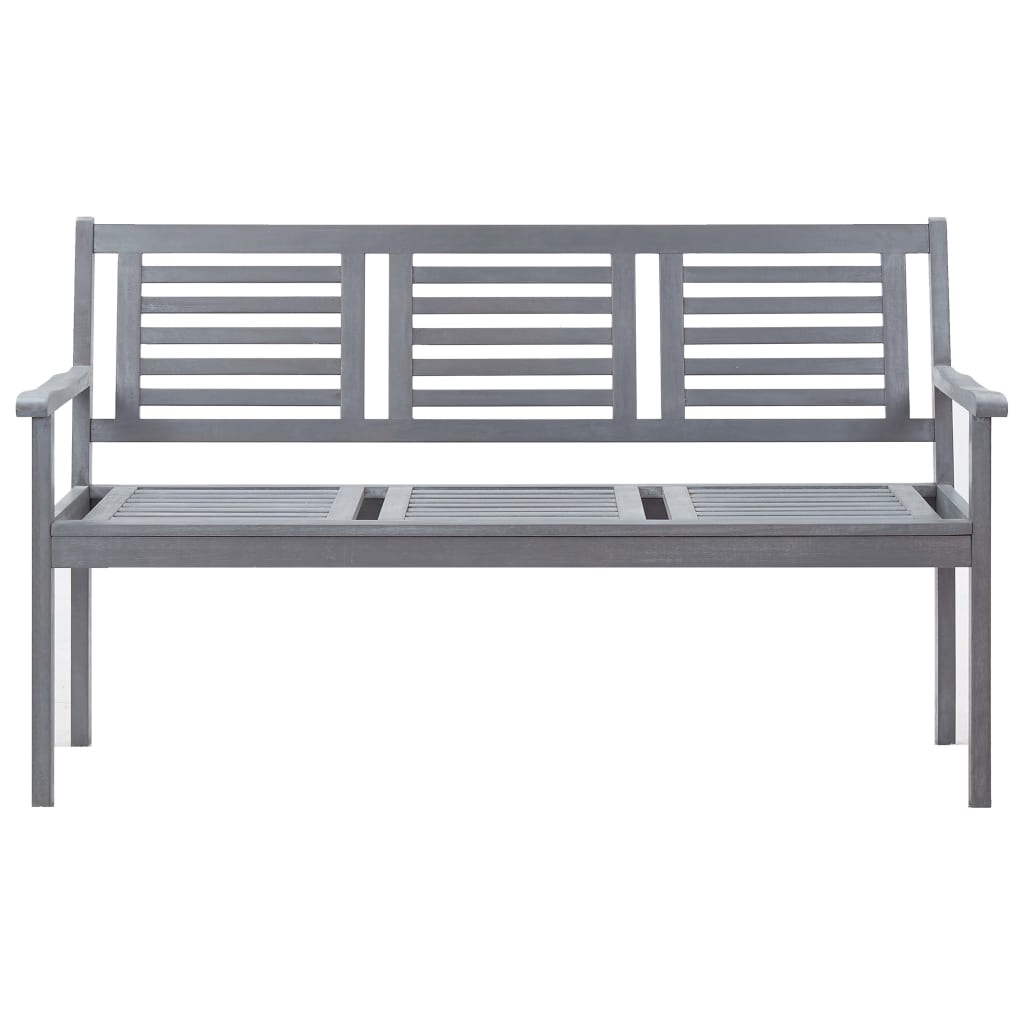 Banco de jardim 3 lugares c/ almofadão 150 cm eucalipto cinza - Image 3