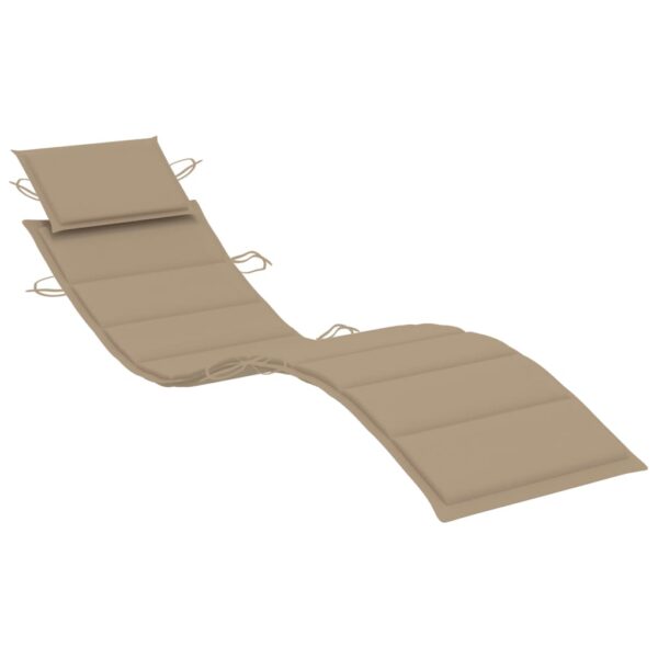 Espreguiçadeira de jardim com mesa e almofadão acácia maciça - Image 6