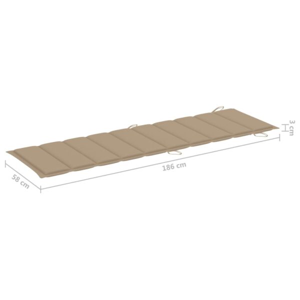 Espreguiçadeira de jardim com mesa e almofadão acácia maciça - Image 9
