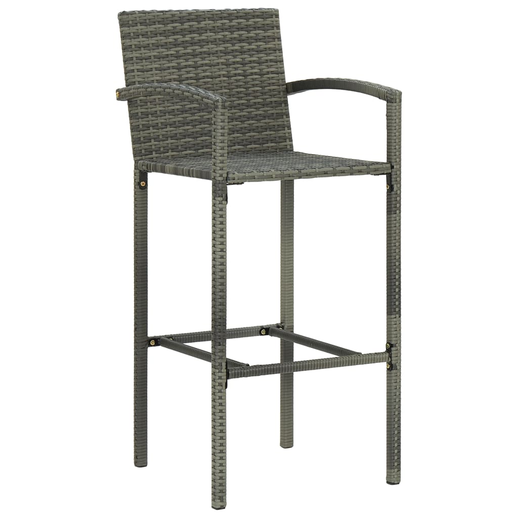 3 pcs conjunto de bar para jardim cinzento - Image 5