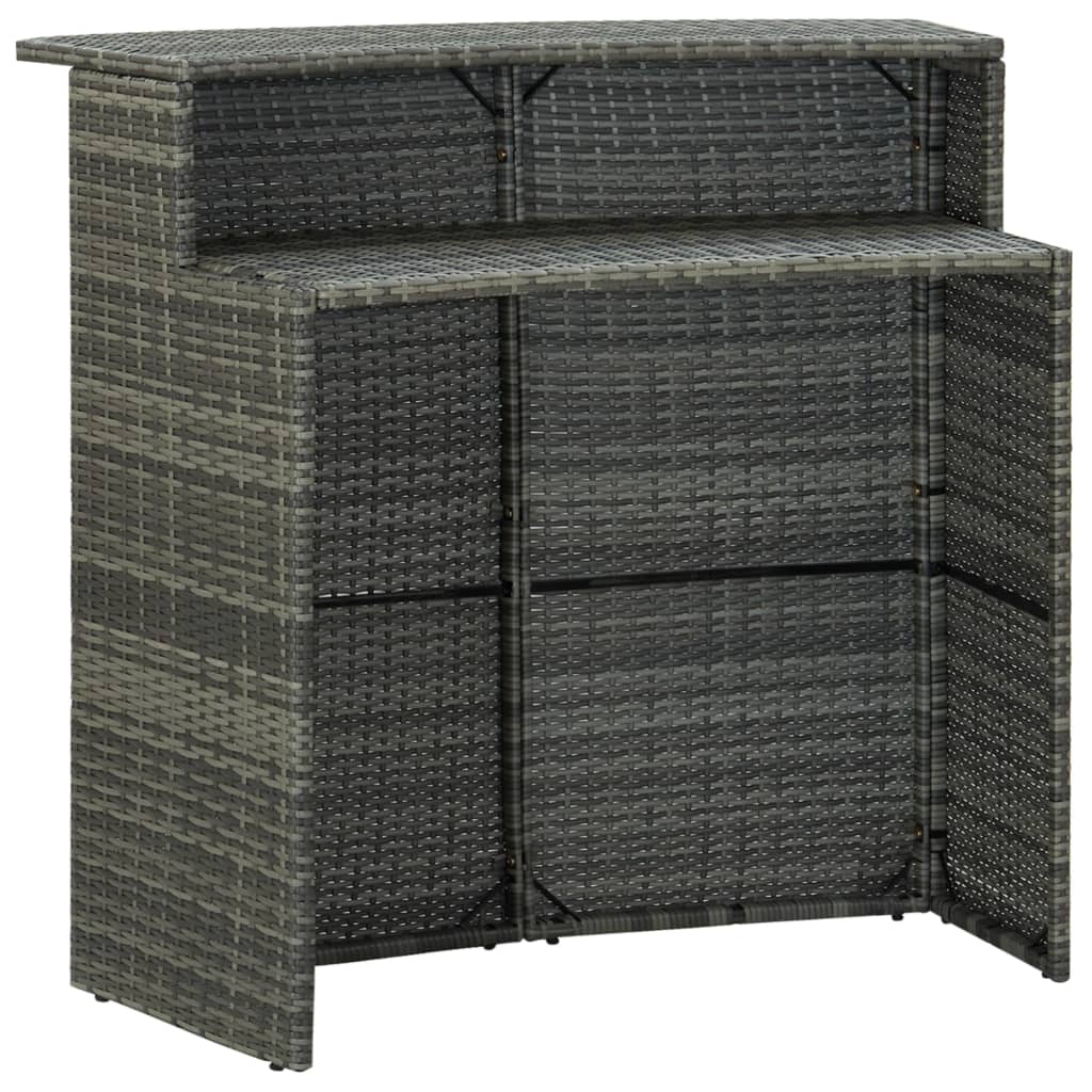 3 pcs conjunto de bar para jardim cinzento - Image 4