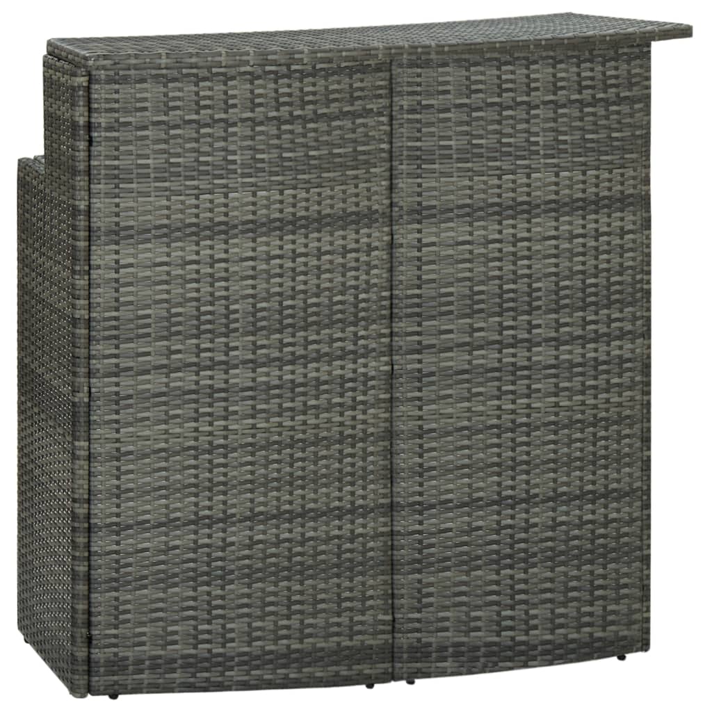 3 pcs conjunto de bar para jardim cinzento - Image 5