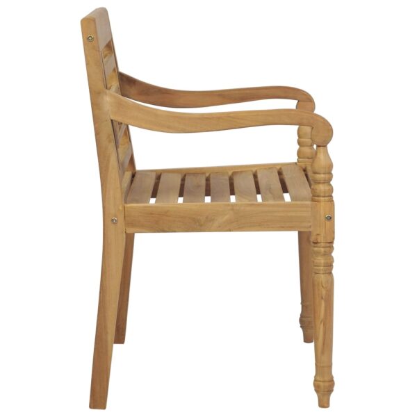 Cadeiras Batávia c/ almofadões bege 2 pcs teca maciça - Image 5