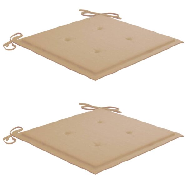 Cadeiras Batávia c/ almofadões bege 2 pcs teca maciça - Image 6